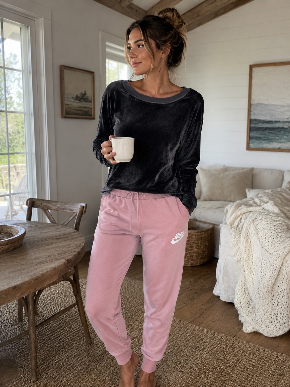 Cuddle Duds Velour Long Sleeve Top Wome   - Women's